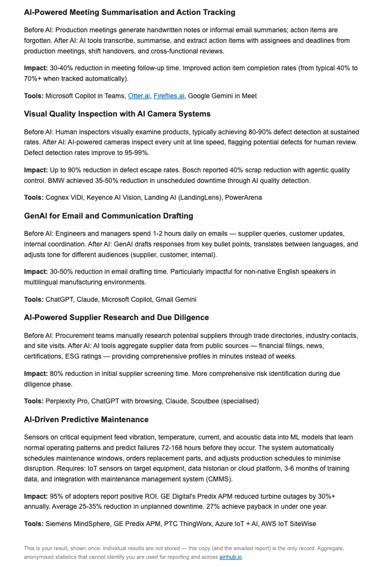 AIRI report — radar and next steps